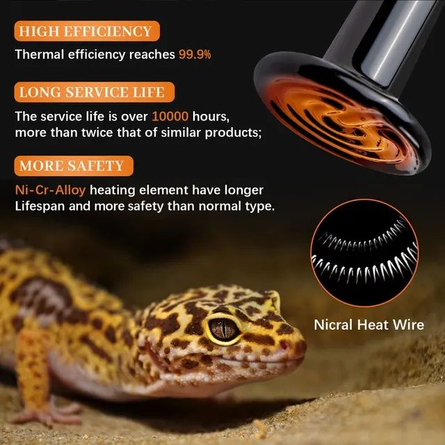 Керамическая лампа накаливания для обогрева рептилий,  птенцам и др.