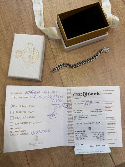 Brățară bebe 14 k Cuban