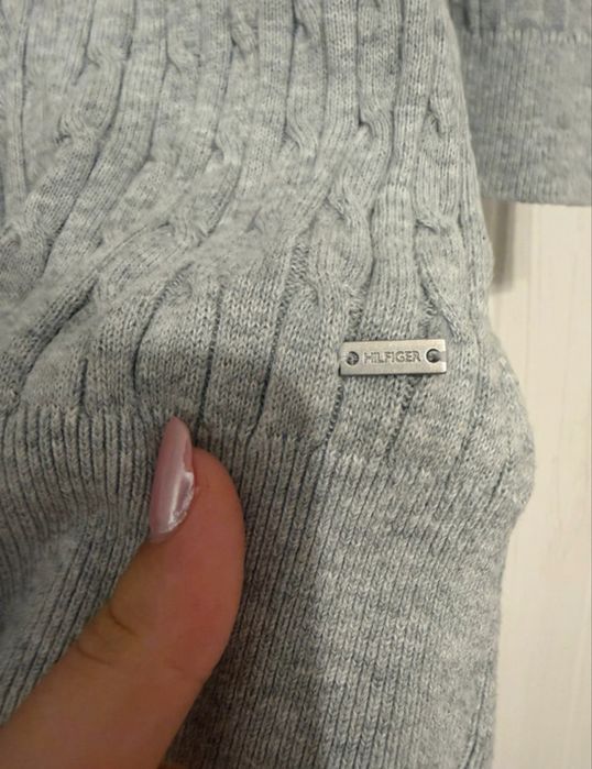 Tommy Hilfiger cardigan gri din Pima Cotton | Mărimea S
