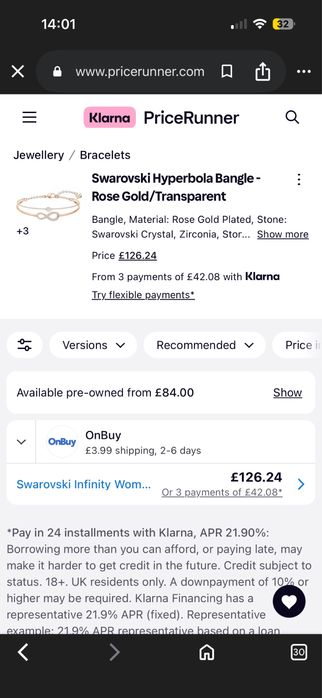 Bratara swarovski infinite rose gold