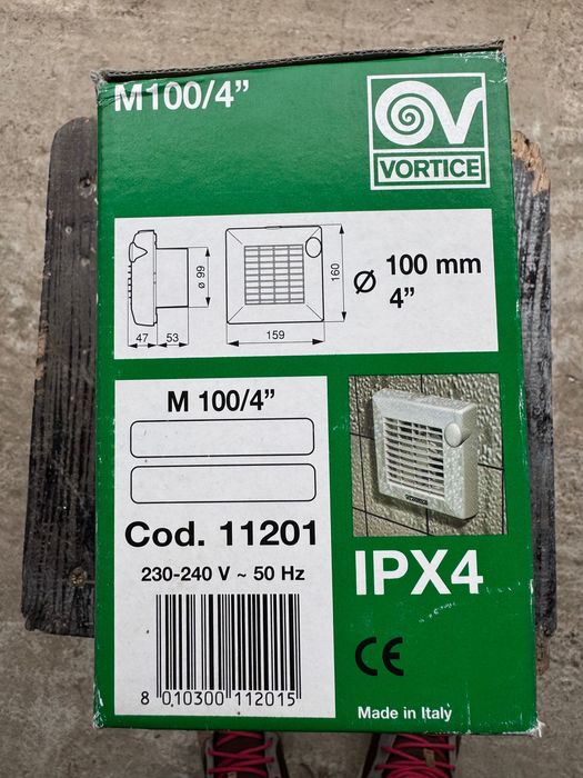 Ventilator Baie, Axial,Vortice M 100/4",Debit 90 mc/h, 2300 RPM, 18W