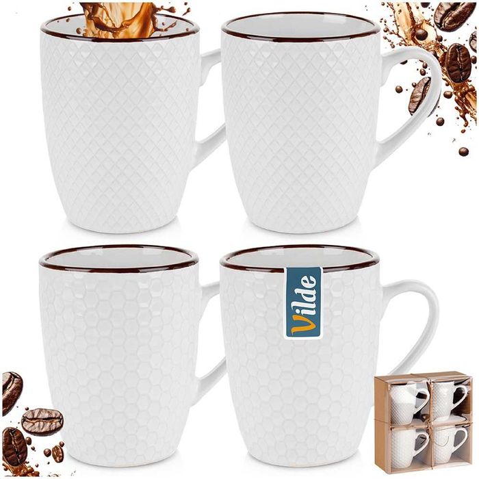 Комплект от 4 чаши с капацитет 400 мл, бели