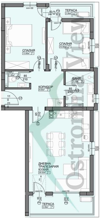 Продава се Тристаен апартамент в Пловдив, Остромила - 110 кв.м за 1185 €/кв.м - Снимка #1