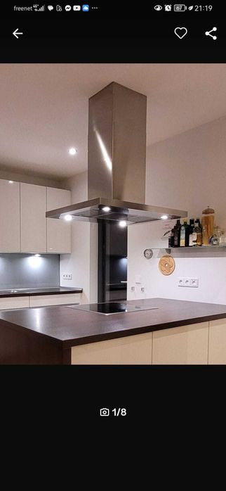 Mobila bucătărie complet echipata, cu insula, din MDF, lucios