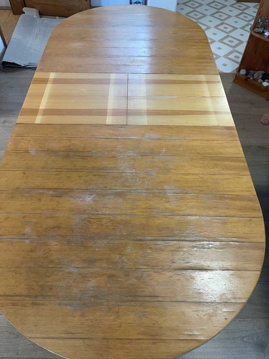 Трапезна маса масив овал разтегателна