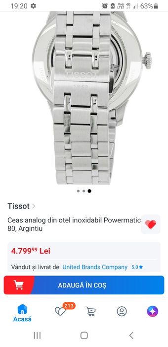Vand ceas tissot automatic   powermatic  80