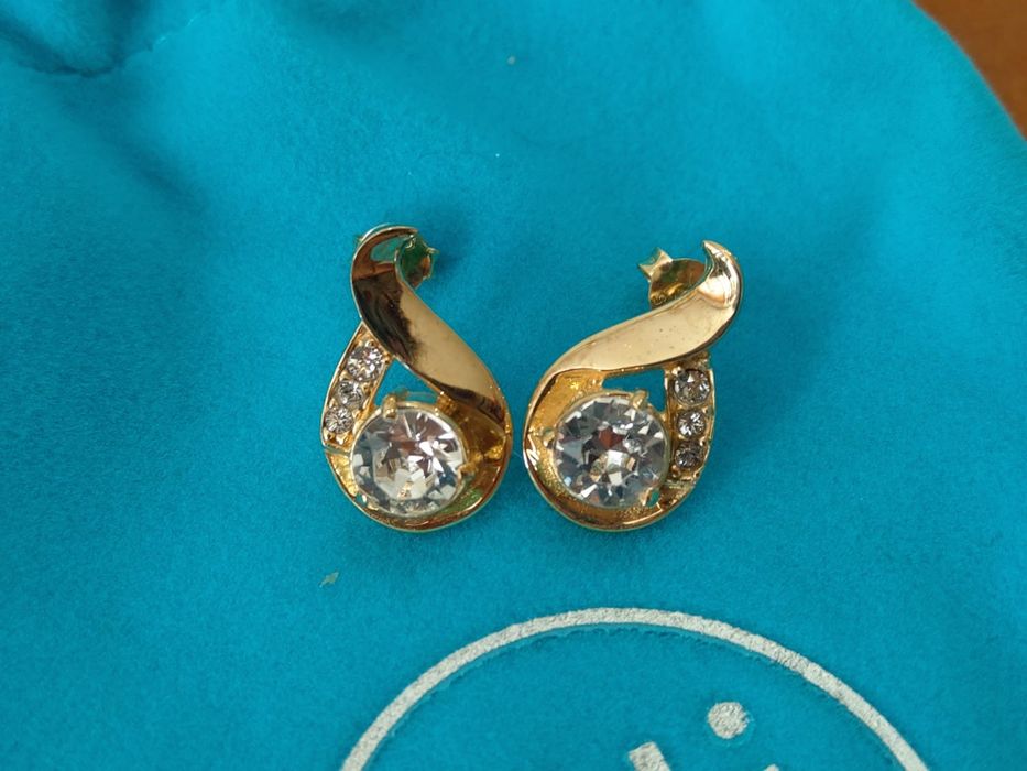 Позлатени обеци сребро 925