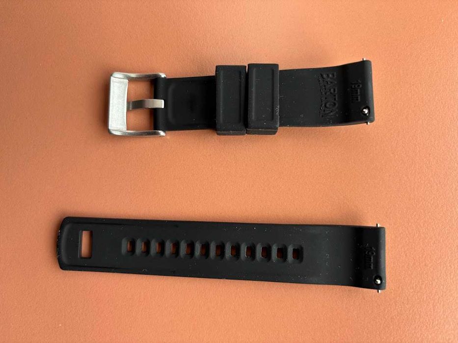 Curea ceas silicon Barton 19 mm neagra
