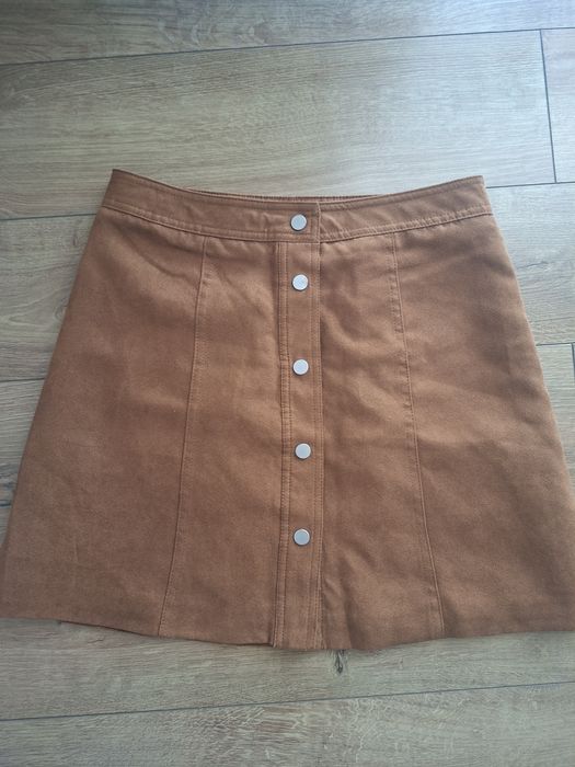 Fusta dama maro,aspect de piele intoarsa,marimea 38/M