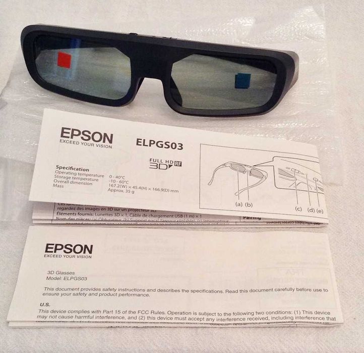 Оригинални, чисто нови 3D очила Epson ELPGS03 RF
