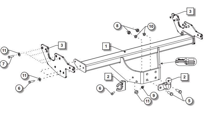 Carlig remorcare Toyota Hilux - Revo  4WD - 2025