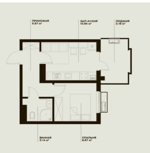 Новостройка квартира 1 комнатная Oz makon Мирабадский рн