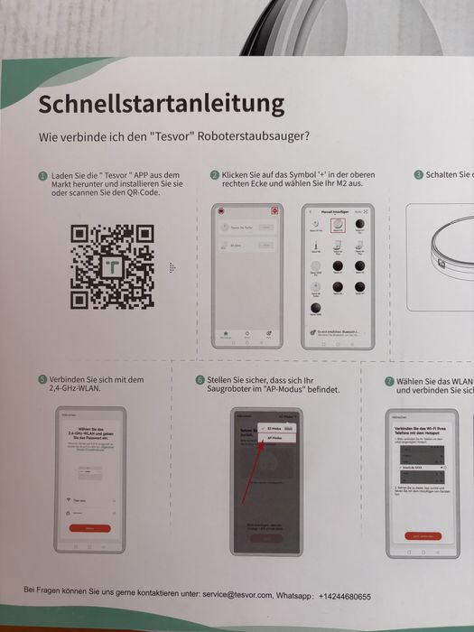 TESVOR M2 прахосмукачка робот с функция пране