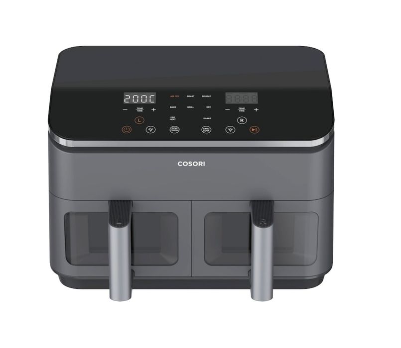 Friteuza cu aer cald Cosori Dual Basket, 8 functii de gatire, 1750 W,