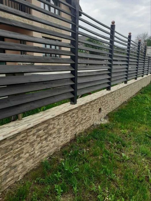 Garduri din panouri tip jaluzea,sipca metalică, plasa bordurata, tabla
