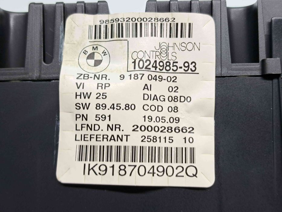 Ceas bord Bmw 1 cabriolet (E88) [Fabr 2008-2013] 9187049-02