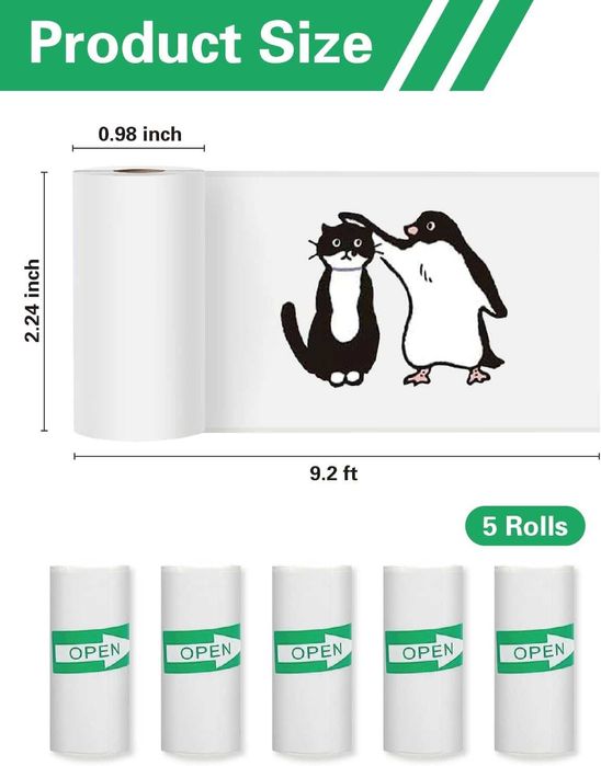 Role adezive mini imprimante, VALA, set 5, latime 57mm