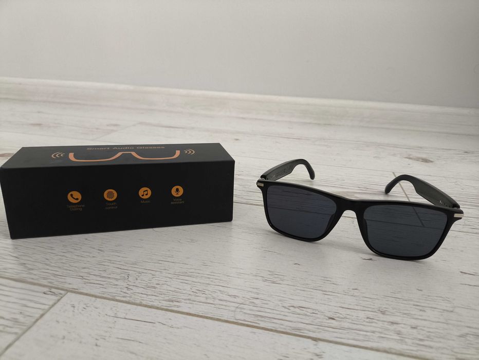 Смарт слънчеви очила, 9 часа батерия, тъч контрол, обаждания, изкуствен интелект, музика