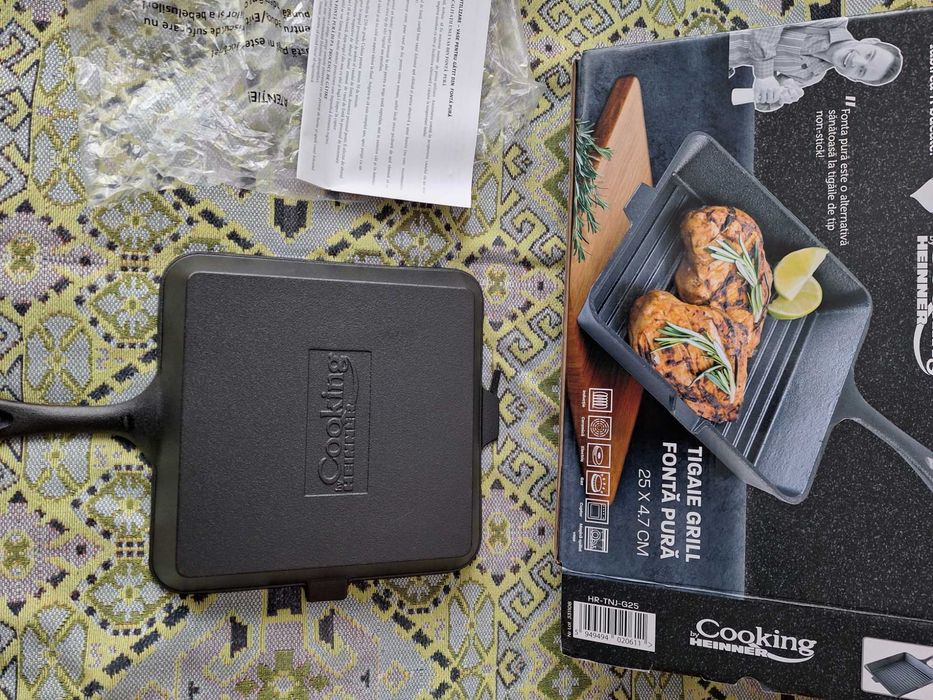 Tigaie grill Cooking by Heinner, fonta pura - inductie, noua