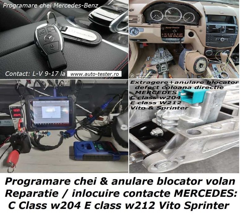 Programare cheie Mercedes chei Smart anulare blocator volan pe loc reparatii contact Mercedes