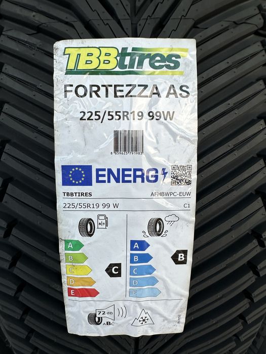 Нови всесезонни гуми TBB TIRES FORTEZZA AS 225/55R19 99W БОРД 2255519