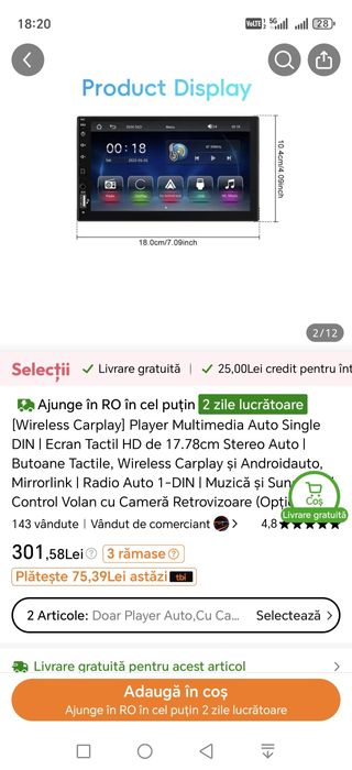 Mp5 player auto, Android, Cameră
