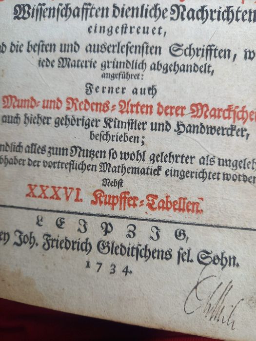 Vând carte LEXICUL MATEMATIC an  1734