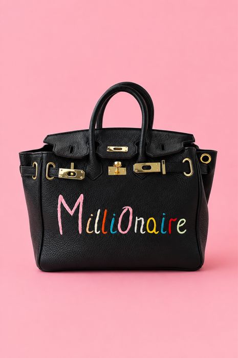 Geanta piele pictata Millionaire unicat