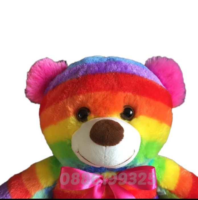 Голямо Светещо и музикално плюшено Мече Rainbow 70см Плюшена играчка