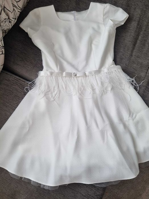 Дамска бяла официална рокля