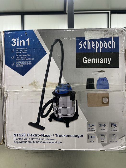 Прахосмукачка за мокро и сухо почистване Scheppach NTS20 1300W 20л