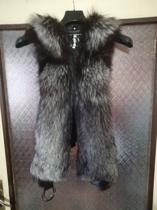 Елек от естествена кожа и естествен косъм