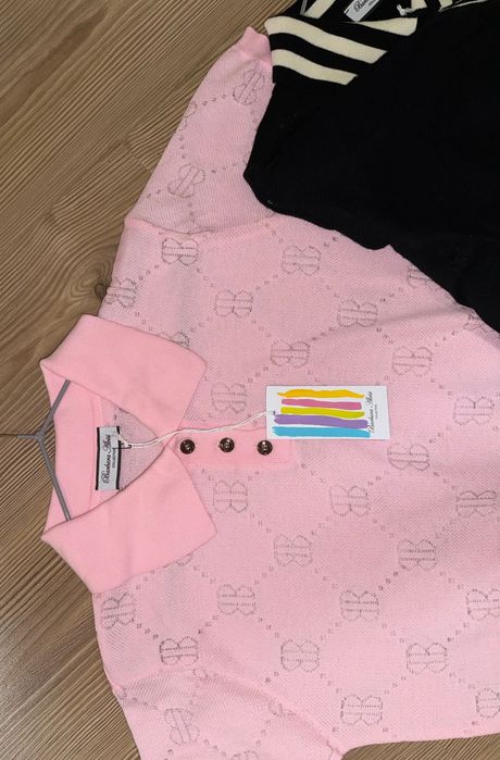 Тениска с яка поло риза блуза Италия Barbara Alvisi S/M (Zara, guess)