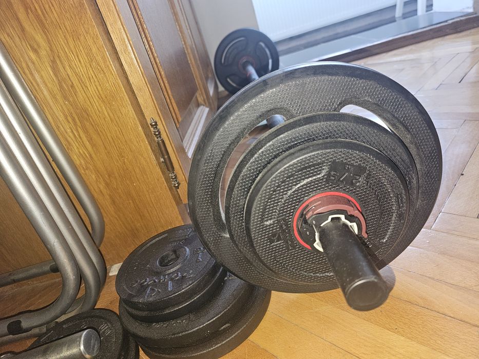Set gantere și halteră – Decathlon