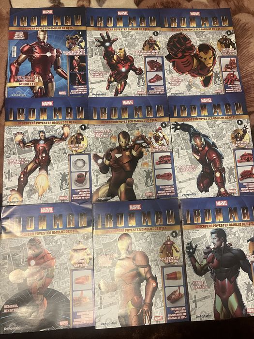 Iron Man DeAgostini Vol. 1-9 COMPLETE, piese sigilate, colecție Marvel / Preț Negociabil