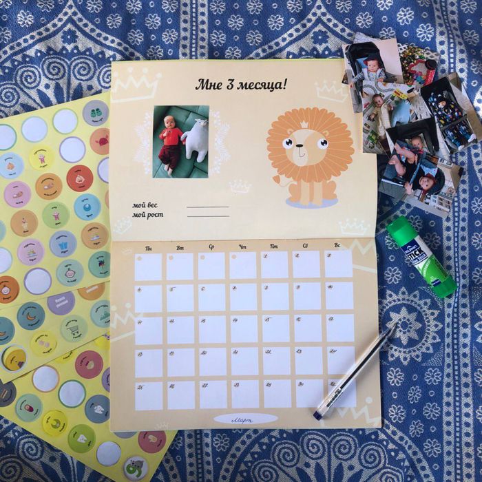 Календарь альбом со стикерами «Мой первый год»