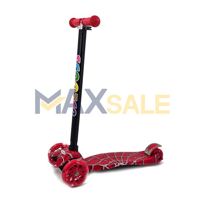 Детска тротинетка триколка Спайдърмен с 3 светещи колела колело