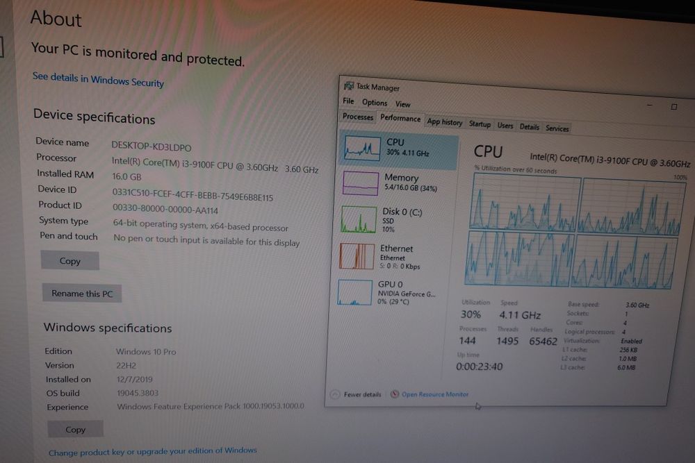 Vand micro PC ieftin i3 9100F, GT1030, 16gb ddr4, ssd 240, silentios