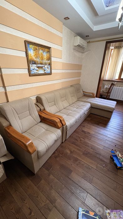 Диван раскладной + кресло б/у