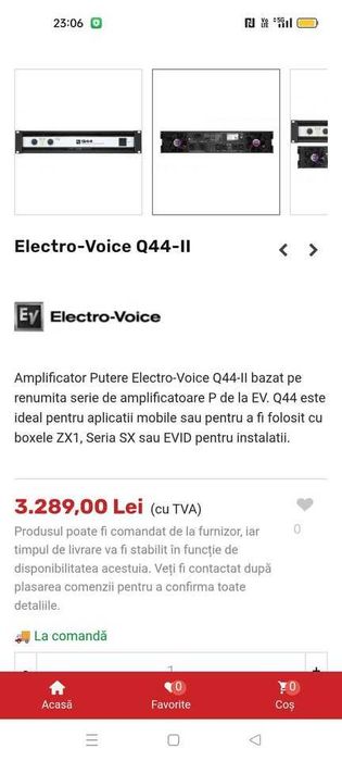 Electrovoice Q44 si Q1212 Peavey Pv 2600