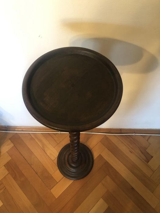 Suport,consola,piedestal englezesc din lemn masiv,model torsionat