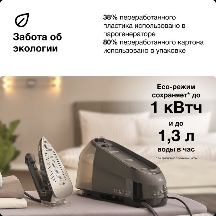 Правой утюг Парогенератор Braun CareStyle 5 IS5249BK
Парогенератор BRA
