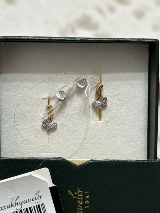 Новые золотые детские серьги