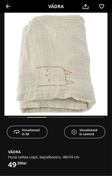 IKEA Saltea infasat bebe si husa GRATUITA