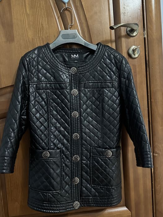 Кожаная куртка стеганная