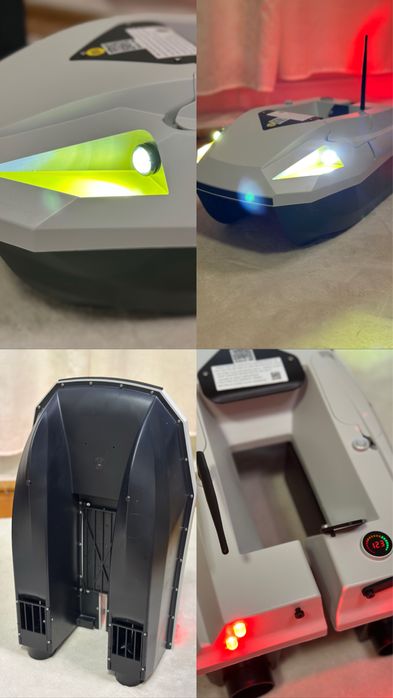 Catamaran pescuit/ navomodel / barcuta plantat GPS 500M 2xbaterii Husa transport accesorii la cutie