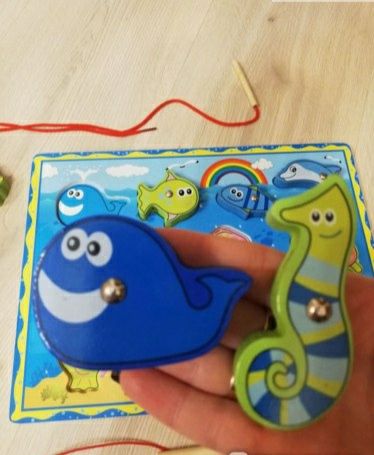 Деревянная рыбалка,деревянная детская развивающая игрушка.