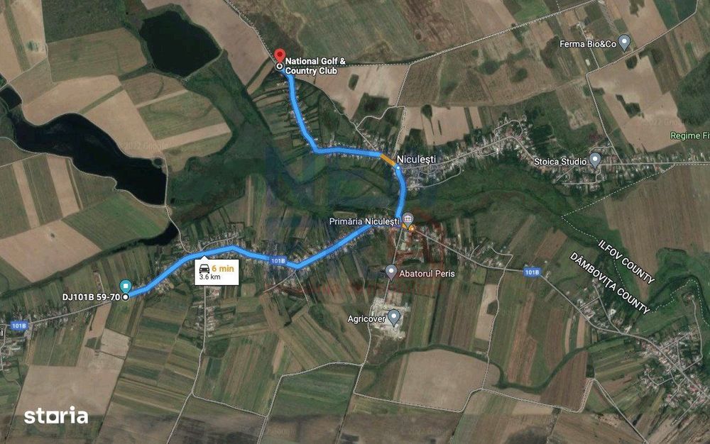 Teren de vanzare 5000 mp Niculesti, la 5 minute de  National Golf & Co