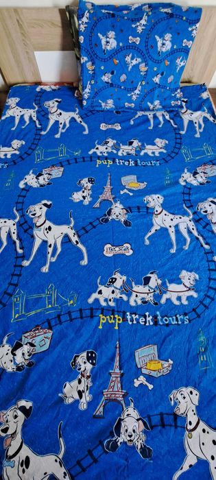 НОВ Комплект детски чаршафи 101 Далматинци-100% памук