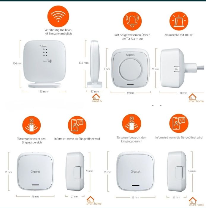 Kit Gigaset sistem de alarma baza senzor de usa si sirena app casa